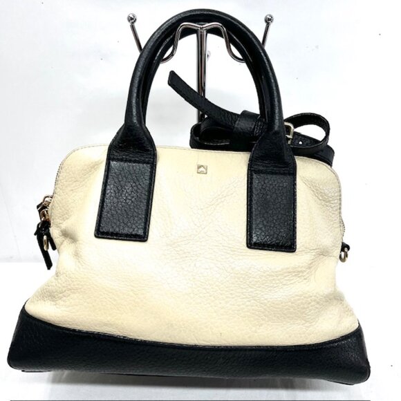 Kate Spade Berkeley Lane Satchel Purse Cream Black Leather FREE Scar+Phone C(25 - Picture 8 of 16